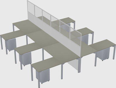 Shared l-shape cubicle