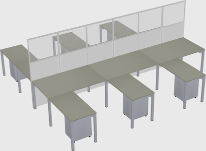 Shared l-shape cubicle