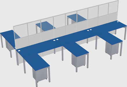 Shared l-shape cubicle
