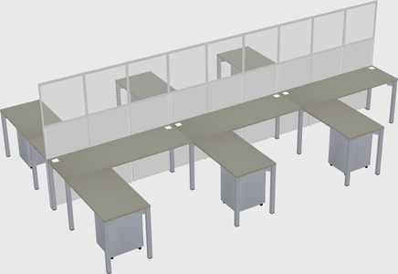 Shared l-shape cubicle