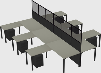Shared l-shape cubicle