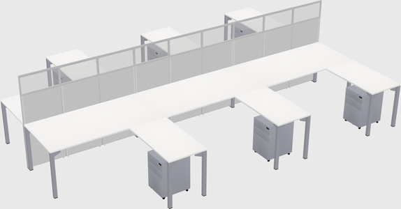 Shared l-shape cubicle