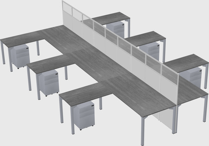 Shared l-shape cubicle