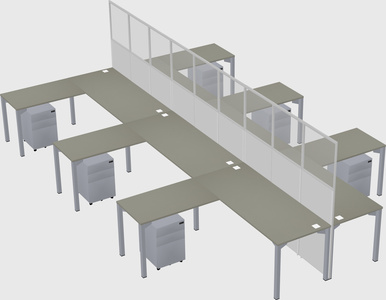 Shared l-shape cubicle