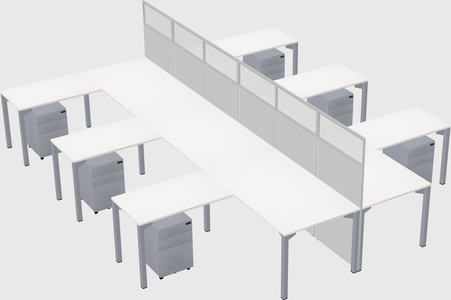 Shared l-shape cubicle