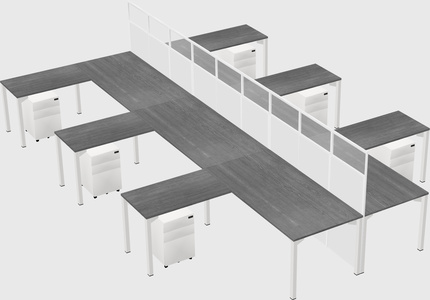 Shared l-shape cubicle