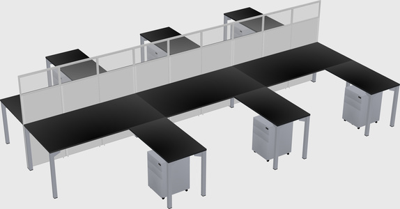 Shared l-shape cubicle