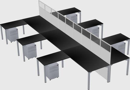 Shared l-shape cubicle