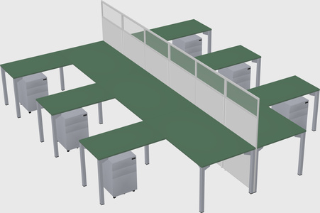 Shared l-shape cubicle