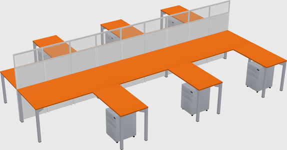 Shared l-shape cubicle