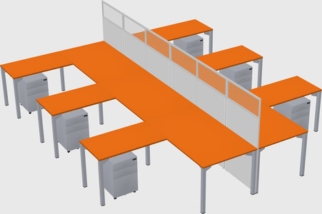 Shared l-shape cubicle