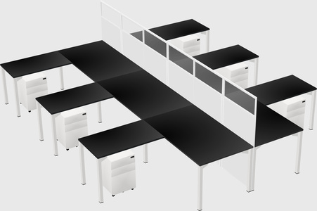 Shared l-shape cubicle