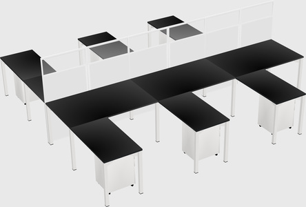 Shared l-shape cubicle