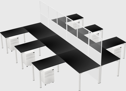 Shared l-shape cubicle