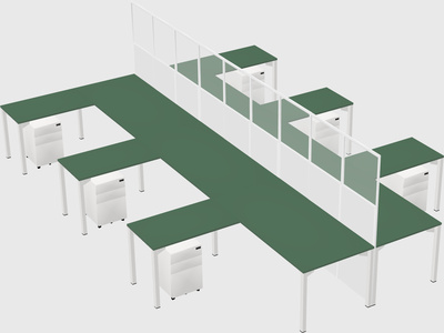 Shared l-shape cubicle