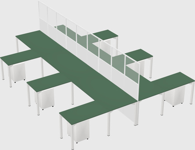 Shared l-shape cubicle