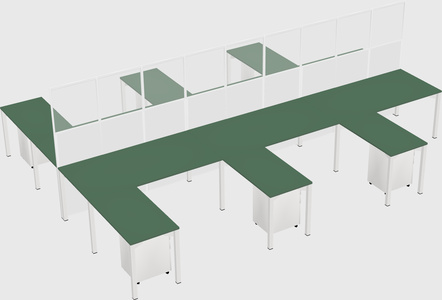 Shared l-shape cubicle