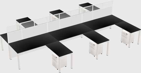 Shared l-shape cubicle