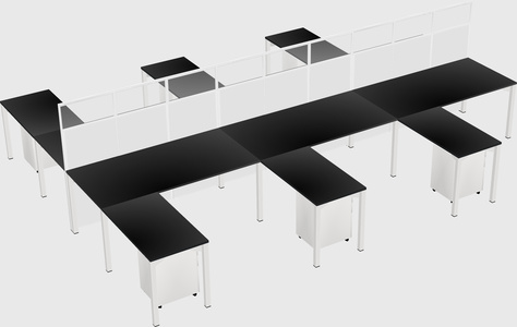 Shared l-shape cubicle