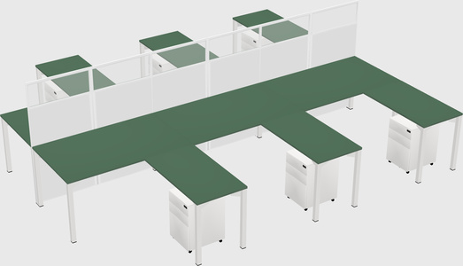 Shared l-shape cubicle