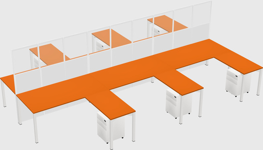 Shared l-shape cubicle