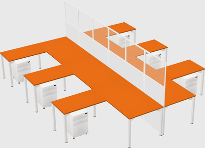 Shared l-shape cubicle