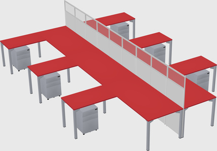 Shared l-shape cubicle