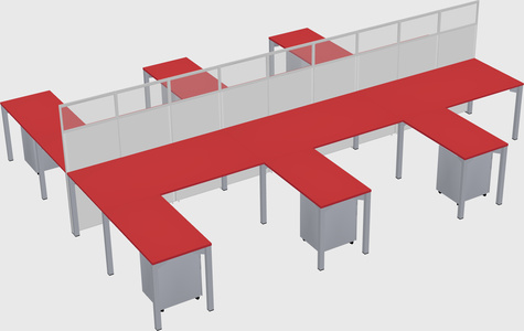 Shared l-shape cubicle