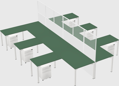 Shared l-shape cubicle