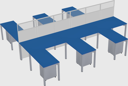 Shared l-shape cubicle