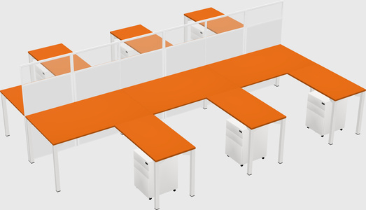 Shared l-shape cubicle