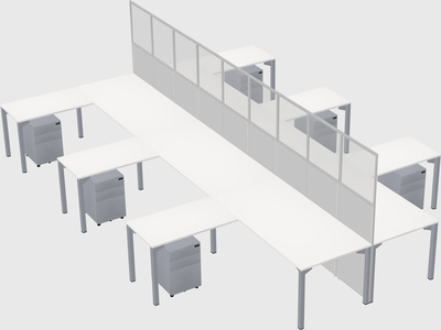 Shared l-shape cubicle