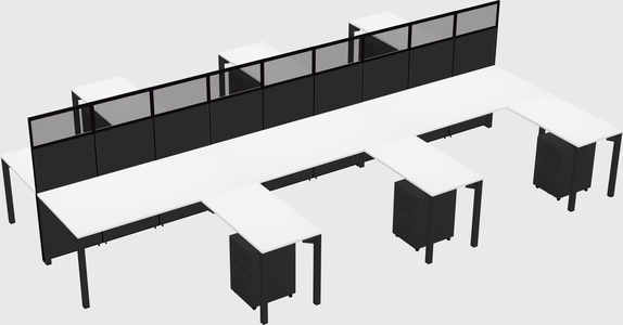 Shared l-shape cubicle