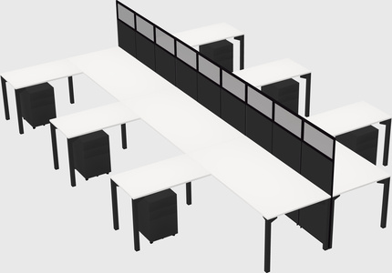 Shared l-shape cubicle