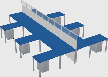 Shared l-shape cubicle