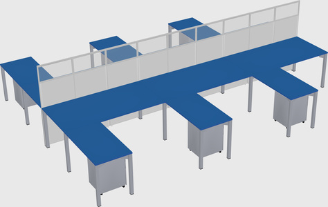 Shared l-shape cubicle