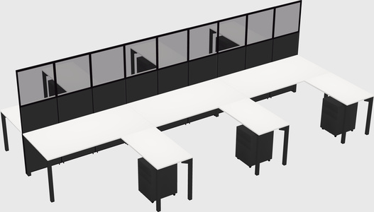 Shared l-shape cubicle