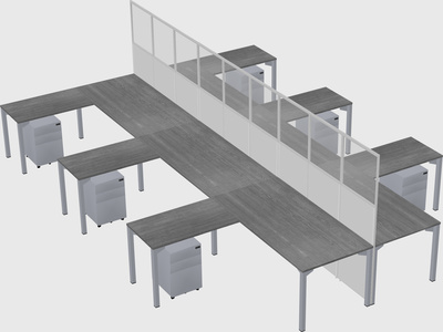 Shared l-shape cubicle