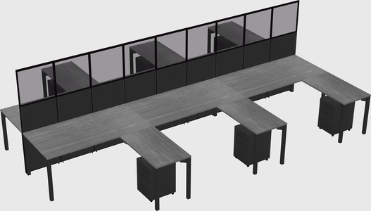 Shared l-shape cubicle