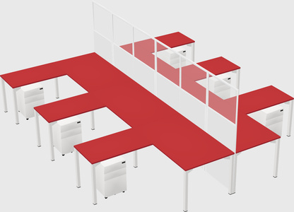 Shared l-shape cubicle