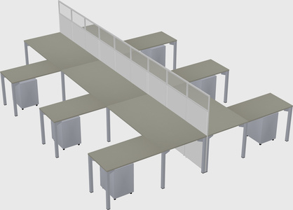 Shared l-shape cubicle