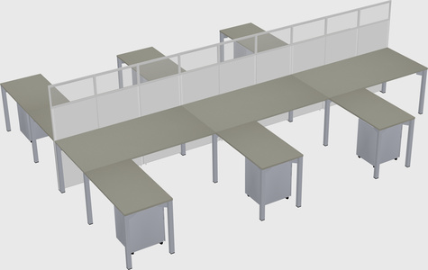 Shared l-shape cubicle