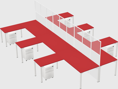 Shared l-shape cubicle