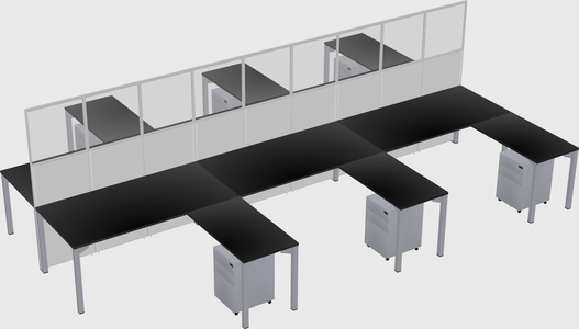 Shared l-shape cubicle