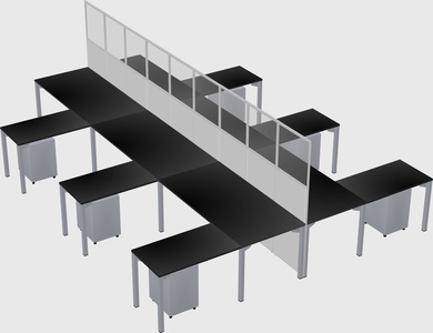 Shared l-shape cubicle