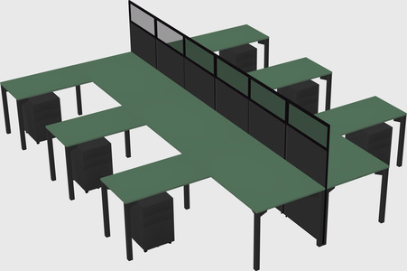 Shared l-shape cubicle