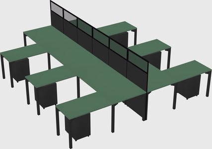 Shared l-shape cubicle