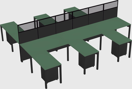 Shared l-shape cubicle