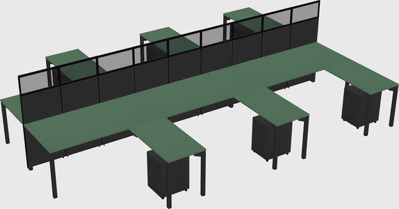 Shared l-shape cubicle