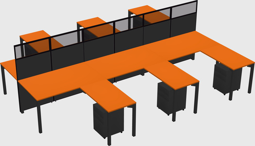 Shared l-shape cubicle